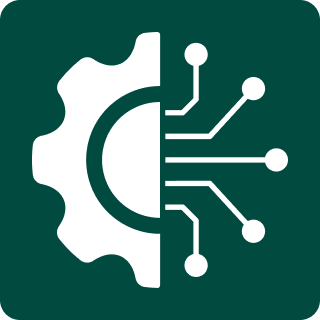 Circuit and gear icon representing imported Western dry cleaning technology