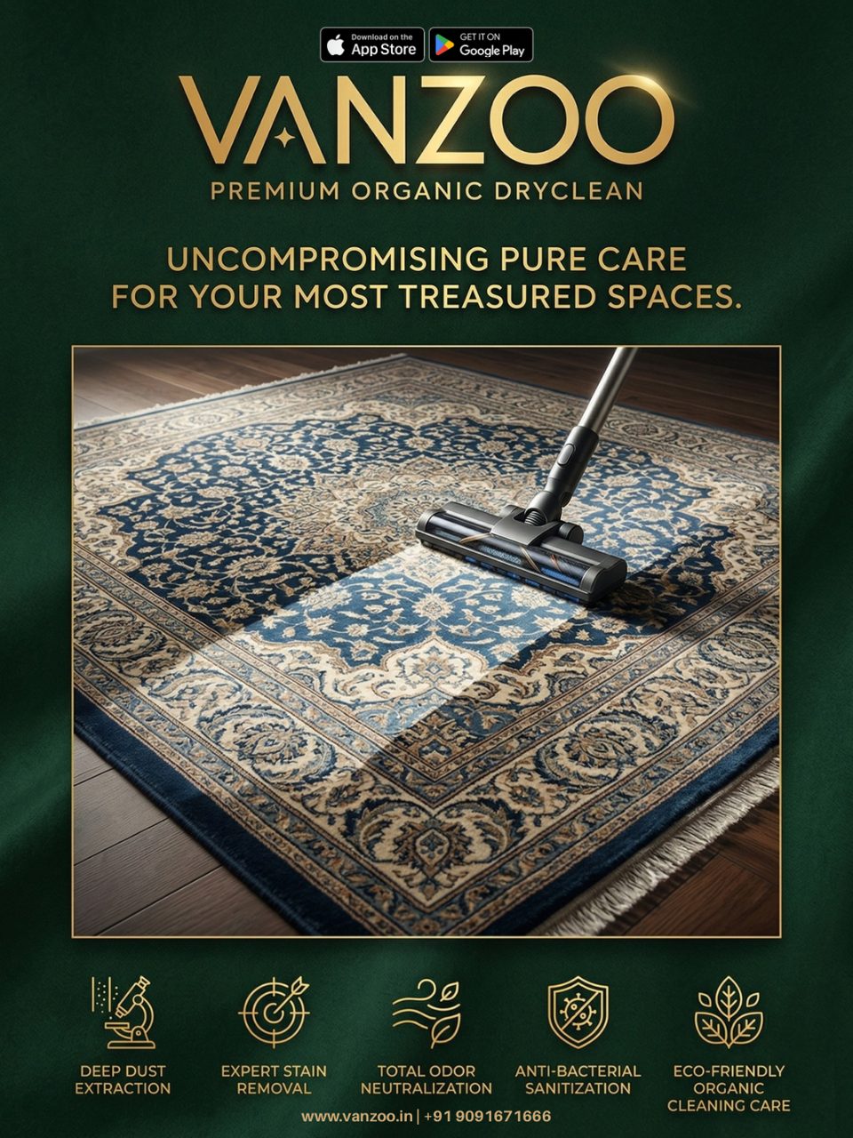 Carpet being vacuum cleaned — Vanzoo carpet cleaning
