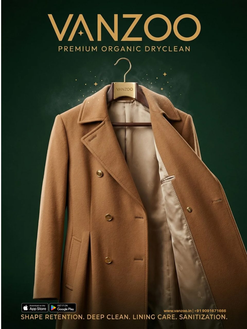 Camel wool overcoat — Vanzoo coat dry cleaning for shape retention and lining care