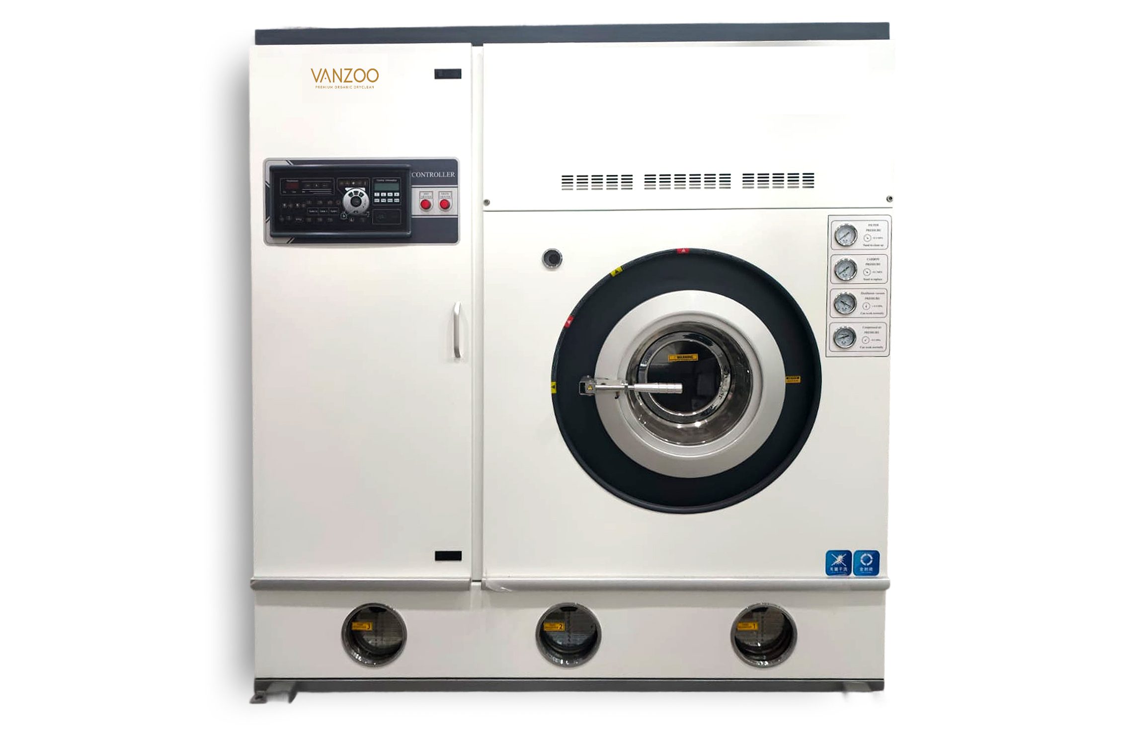 Closed-loop Italian hydrocarbon dry cleaning machine at the Vanzoo facility in Gurgaon