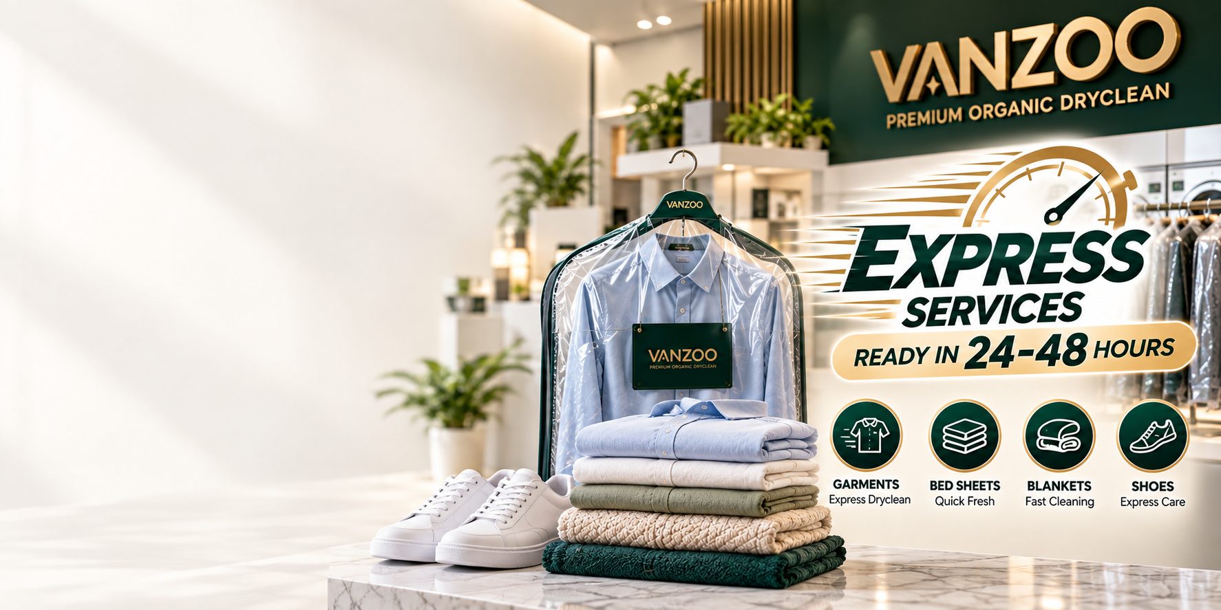 Vanzoo Express Services: clean shirts, sneakers and bedding ready in 24 to 48 hours