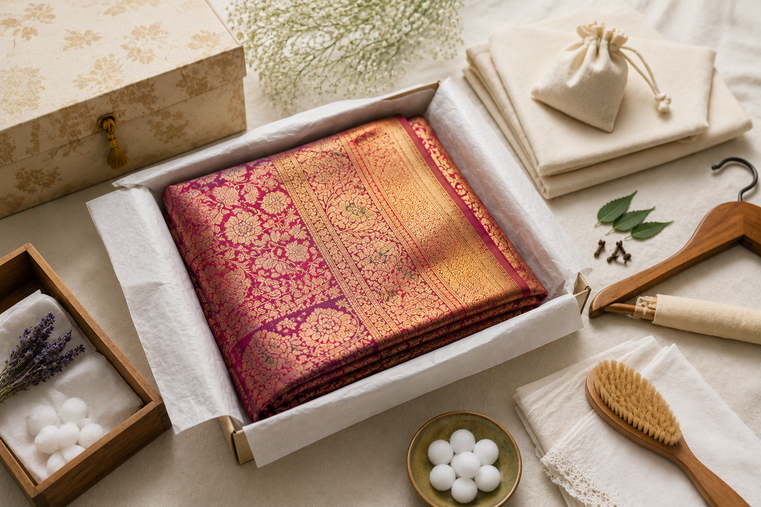 How to Preserve a Wedding Saree: The Complete Care Guide